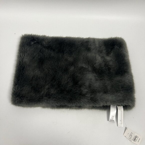 Loft Ann Taylor Women’s Grey Faux Fur Gaitor Scarf NWT - Picture 8 of 9
